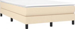 vidaXL Łóżko kontynentalne z materacem, kremowe, 120x190 cm, tkanina 2