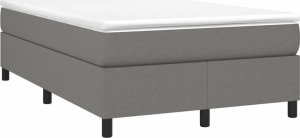 vidaXL Łóżko kontynentalne z materacem, ciemnoszare, 120x190cm tkanina 2