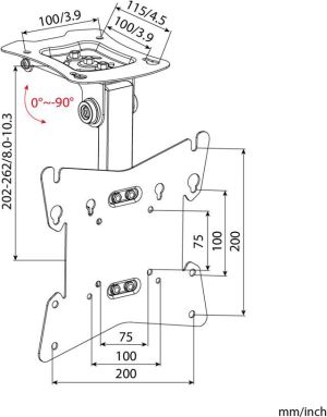 Art Uchwyt sufitowy AR-21 skos 17'' - 42'' 4