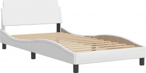 vidaXL vidaXL Rama łóżka z LED, biała, 100x200 cm, sztuczna skóra 7