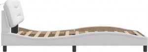 vidaXL vidaXL Rama łóżka z LED, biała, 100x200 cm, sztuczna skóra 8