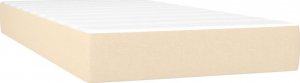 vidaXL Łóżko kontynentalne z materacem, kremowe, 120x190 cm, tkanina 5