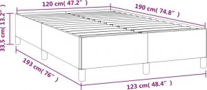 vidaXL vidaXL Rama łóżka, ciemnoniebieska, 120x190 cm, obita aksamitem 9