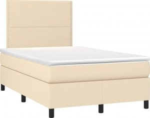 vidaXL vidaXL Łóżko kontynentalne z materacem, kremowe, 120x190 cm, tkanina 2