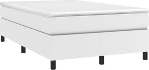 vidaXL Łóżko kontynentalne z materacem, białe, 120x190 cm, ekoskóra 2