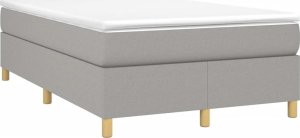 vidaXL Łóżko kontynentalne z materacem, jasnoszare, 120x190 cm tkanina 2