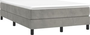 vidaXL Łóżko kontynentalne z materacem, jasnoszare, 120x190cm, aksamit 2