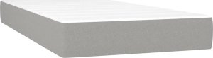 vidaXL Łóżko kontynentalne z materacem, jasnoszare, 120x190 cm tkanina 4
