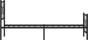 vidaXL Metalowa rama łóżka z wezgłowiem i zanóżkiem, czarna, 75x190 cm 6