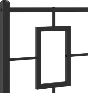 vidaXL Metalowa rama łóżka z wezgłowiem i zanóżkiem, czarna, 75x190 cm 8