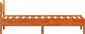 vidaXL Rama łóżka, woskowy brąz, 75x190 cm, lite drewno sosnowe 4