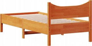 vidaXL Rama łóżka, woskowy brąz, 75x190 cm, lite drewno sosnowe 5