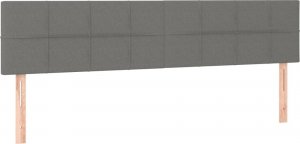 vidaXL Łóżko kontynentalne z materacem, ciemnoszare, 120x190cm tkanina 7