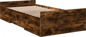 vidaXL vidaXL Rama łóżka z szufladami, przydymiony dąb, 75x190 cm 2
