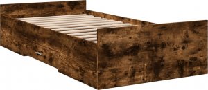 vidaXL vidaXL Rama łóżka z szufladami, przydymiony dąb, 75x190 cm 6