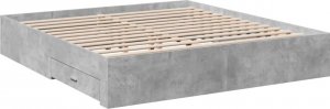 vidaXL Rama łóżka z szufladami, szarość betonu, 200x200 cm 6