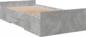 vidaXL vidaXL Rama łóżka z szufladami, szarość betonu, 75x190 cm 6