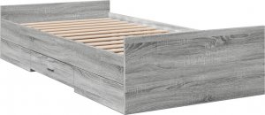 vidaXL vidaXL Rama łóżka z szufladami, szary dąb sonoma, 75x190 cm 2