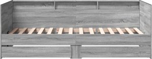 vidaXL vidaXL Łóżko dzienne z szufladami, szary dąb sonoma, 100x200 cm 4