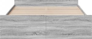 vidaXL vidaXL Rama łóżka z szufladami, szary dąb sonoma, 150x200 cm 4