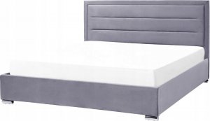 Beliani Łóżko z pojemnikiem welurowe 180 x 200 cm ciemnoszare ROUEN 13