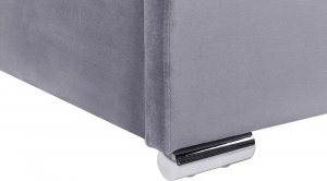 Beliani Łóżko z pojemnikiem welurowe 180 x 200 cm ciemnoszare ROUEN 5