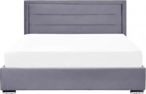 Beliani Łóżko z pojemnikiem welurowe 180 x 200 cm ciemnoszare ROUEN 9