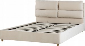 Beliani Łóżko z pojemnikiem welurowe 160 x 200 cm beżowe BATILLY 7