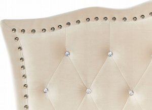 Beliani Łóżko welurowe 90 x 200 cm beżowe METZ 8