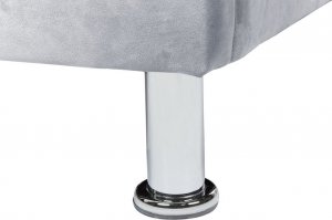 Beliani Łóżko welurowe z pojemnikiem 90 x 200 cm szare METZ 11