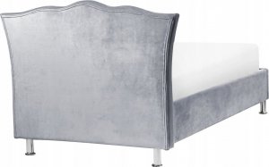 Beliani Łóżko welurowe z pojemnikiem 90 x 200 cm szare METZ 4
