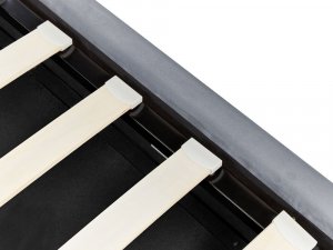 Beliani Łóżko welurowe z pojemnikiem 90 x 200 cm szare METZ 9