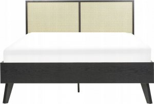 Beliani Łóżko rattanowe 140 x 200 cm czarne MONPAZIER 6