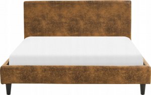 Beliani Łóżko tapicerowane 140 x 200 cm brązowe FITOU 5