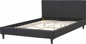 Beliani Łóżko tapicerowane 140 x 200 cm czarne FITOU 6