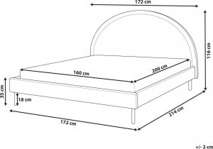Beliani Łóżko boucle 160 x 200 cm beżowe MARGUT 9