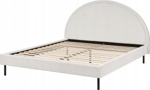 Beliani Łóżko boucle 160 x 200 cm białe MARGUT 5