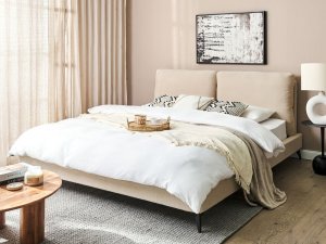 Beliani Łóżko boucle 180 x 200 cm beżowe MELLE 2