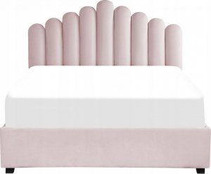 Beliani Łóżko z pojemnikiem welurowe 160 x 200 cm różowe VINCENNES 3