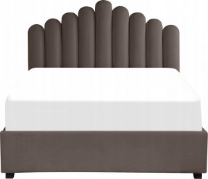 Beliani Łóżko z pojemnikiem welurowe 140 x 200 cm beżowoszare VINCENNES 5