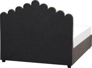 Beliani Łóżko z pojemnikiem welurowe 140 x 200 cm beżowoszare VINCENNES 6