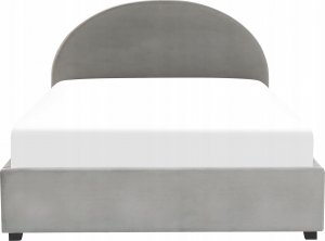 Beliani Łóżko z pojemnikiem welurowe 160 x 200 cm szare VAUCLUSE 5