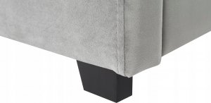 Beliani Łóżko z pojemnikiem welurowe 160 x 200 cm szare VAUCLUSE 10