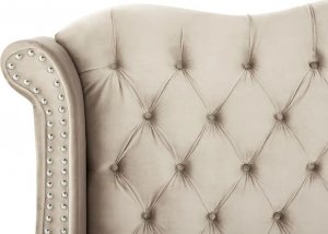 Beliani Łóżko welurowe 180 x 200 cm beżowe AYETTE 10