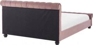 Beliani Łóżko wodne welurowe 180 x 200 cm różowe AVALLON 4