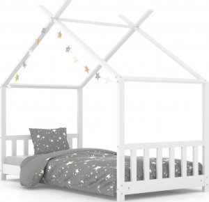 vidaXL Rama łóżka dziecięcego, biała, lite drewno sosnowe, 80 x 160 cm 2