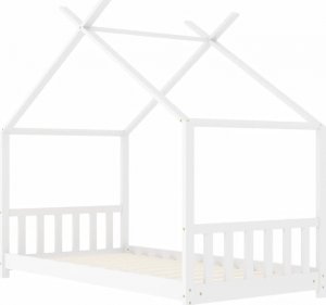 vidaXL Rama łóżka dziecięcego, biała, lite drewno sosnowe, 80 x 160 cm 3