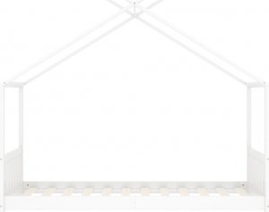 vidaXL Rama łóżka dziecięcego, biała, lite drewno sosnowe, 80 x 160 cm 4