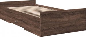 vidaXL vidaXL Rama łóżka z szufladami, brązowy dąb, 75x190 cm 2