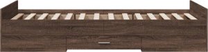 vidaXL vidaXL Rama łóżka z szufladami, brązowy dąb, 75x190 cm 5